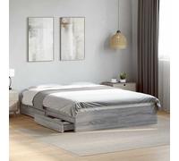 vidaXL Cama con cajones madera ingeniería gris Sonoma 140x200 cm