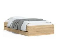 vidaXL Cama con cajones madera ingeniería roble Sonoma 100x200 cm
