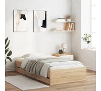 vidaXL Cama con cajones – Somier de listones, madera de ingeniería Roble Sonoma 100x200 cm