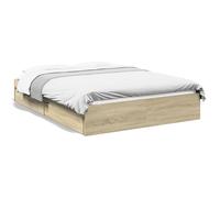 vidaXL Cama con cajones madera ingeniería roble Sonoma 140x190 cm