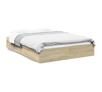 vidaXL Cama con cajones madera ingeniería roble Sonoma 160x200 cm