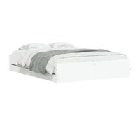 vidaXL Cama con cajones Somier de listones Madera de ingeniería Blanco 140x200 cm