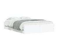 vidaXL Cama con Cajones, Somier de Listones, Armazón Base de Cama, Mueble para Dormitorio Hogar, Madera de Ingeniería Blanco 120x200 cm