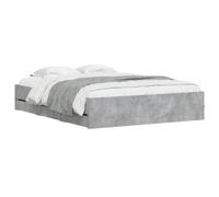 vidaXL Cama con cajones madera de ingeniería gris hormigón 150x200 cm