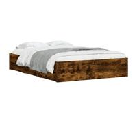 vidaXL Cama con Cajones, Somier de Listones, Armazón Base de Cama, Mueble para Dormitorio, Madera de Ingeniería Roble Ahumado 120x200 cm