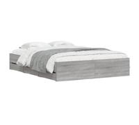 vidaXL Cama con cajones madera de ingeniería gris Sonoma 150x200 cm