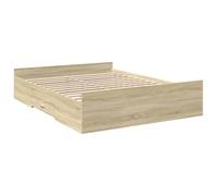 vidaXL Cama con cajones madera ingeniería roble Sonoma 140x200 cm