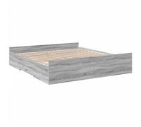 vidaXL Cama con Cajones, Somier Doble de Invitados, Estructura de Cama, Mueble para Dormitorio, Madera de Ingeniería Gris Sonoma 180x200 cm