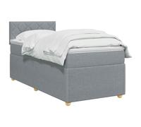 vidaXL Cama con canapé Spring, colchón y LED gris claro 90 x 190 cm
