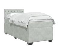 vidaXL Cama con canapé Spring, colchón y LED gris claro 90 x 190 cm