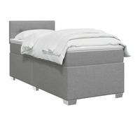 vidaXL Cama con canapé Spring, colchón y LED gris claro 90 x 200 cm