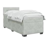 vidaXL Cama con canapé Spring, colchón y LED gris claro 90 x 200 cm
