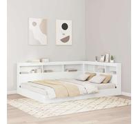 vidaXL Cama con Estantería Blanco 135 x 190 cm Madera de ingeniería