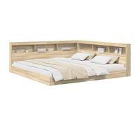 vidaXL Cama con Estantería con Estante Roble Sonoma 180 x 200 cm