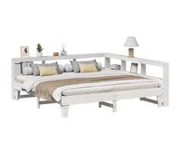 vidaXL Cama con estantería sin colchón madera maciza blanca 200x200 cm