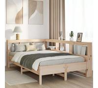 vidaXL Cama con estantería sin colchón madera maciza de pino 160x200cm