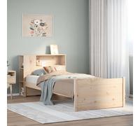 vidaXL Cama con estantería sin colchón madera maciza de pino 75x190 cm