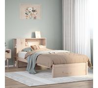 vidaXL Cama con estantería sin colchón madera maciza de pino 75x190 cm