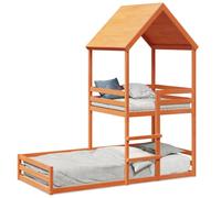 vidaXL Cama con techo madera maciza pino marrón 80x200 cm