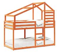 vidaXL Cama con techo madera maciza pino marrón 80x200 cm