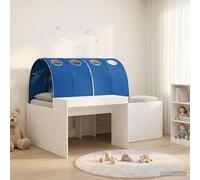 vidaXL Cama con Túnel 3 uds. Blanco y Azul Madera de ingeniería