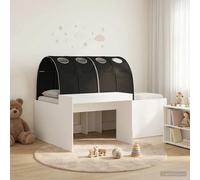 vidaXL Cama con túnel 3 uds. Blanco y Negro Madera de ingeniería