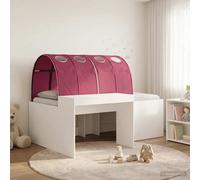 vidaXL Cama con túnel 3 uds. Blanco y Rojo Madera de ingeniería
