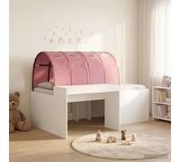 vidaXL Cama con Túnel 3 uds. Blanco y Rosa Madera de ingeniería