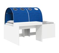 vidaXL Cama con Túnel 3 uds. Madera de ingeniería 100 x 203 cm Multicolor Blanco y azul