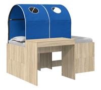vidaXL Cama con Túnel 3 uds. Madera de ingeniería 123,6 x 163,2 x 75,1 cm Multicolor Roble Sonoma y azul