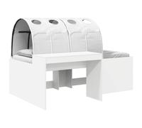 vidaXL Cama con túnel 3 uds. Madera de ingeniería 80 x 200 cm Multicolor Blanco