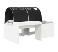 vidaXL Cama con túnel 3 uds. Madera de ingeniería 80 x 200 cm Multicolor Blanco y negro