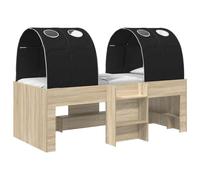 vidaXL Cama con Túnel 3 uds. Madera de ingeniería 80 x 200 cm Multicolor Roble Sonoma y negro