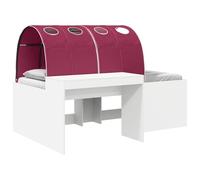 vidaXL Cama con túnel 3 uds. 118,6 x 193,2 x 75,1 cm Roble Artisian Multicolor Blanco y rojo