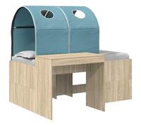 vidaXL Cama con túnel 3 piezas – roble artesanal y azul claro – compacta