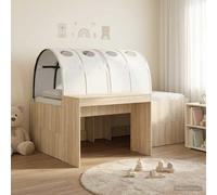 vidaXL Cama con Túnel 4 pcs 133,6 x 203,2 x 75,1 cm Multicolor Roble Sonoma y blanco