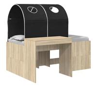 vidaXL Cama con túnel – 3 piezas – Roble artesanal y negro – Compacta y moderna