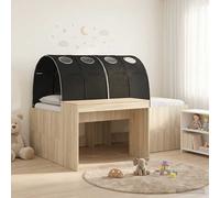 vidaXL Cama con túnel 3 piezas Madera de ingeniería 100 x 203 cm Roble Sonoma y negro