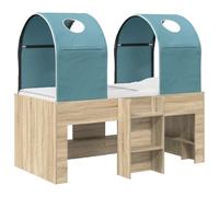 vidaXL Cama con túnel 3 uds. Madera de ingeniería 163×101,1×68,5 cm Roble Sonoma y azul claro