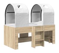 vidaXL Cama con túnel 3 uds. Madera de ingeniería 163 x 101,1 x 68,5 cm Roble Sonoma y blanco