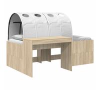 vidaXL Cama con Túnel 4 pcs 133,6 x 203,2 x 75,1 cm Multicolor Roble Sonoma y blanco