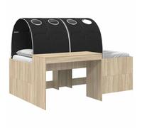 vidaXL Cama con túnel 4 pcs, 133,6 x 203,2 x 75,1 cm, Multicolor Roble Sonoma y negro