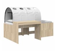 vidaXL Cama con Túnel 3 uds. Madera de ingeniería 100 x 203 cm Multicolor Roble Sonoma y blanco
