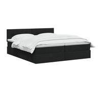 vidaXL Cama de almacenamiento LED con colchón, color negro, 180 x 200 cm | Grandes compartimentos debajo de la cama maximizan el espacio, diseño elegante con bordes claros que se adaptan a cualquier