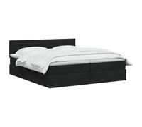 vidaXL Cama de almacenamiento LED con colchón, color negro, 180 x 200 cm | Grandes compartimentos debajo de la cama maximizan el espacio, diseño elegante con bordes claros que se adaptan a cualquier
