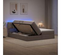 vidaXL Cama de almacenamiento LED con colchón Topo 180 x 200 cm Tela