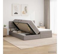 vidaXL Cama de almacenamiento LED con colchón Topo 180 x 200 cm Tela