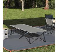vidaXL Cama de Camping Plegable Gris 206 x 76 x 74 cm Oxford y acero