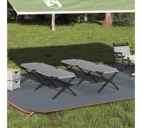vidaXL Cama de Camping Plegable Manual 2 uds. Gris 193 x 69 x 45 cm