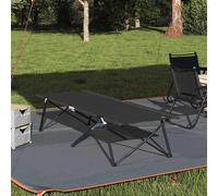 vidaXL Cama de Camping Plegable Negro 206 x 76 x 74 cm Oxford y acero